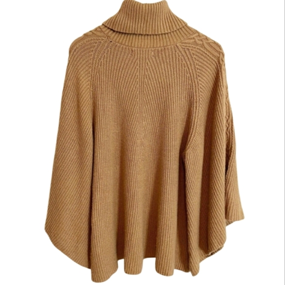 Anthropologie Kali Poncho Cable Knit Turtleneck Sweater - Picture 5 of 10